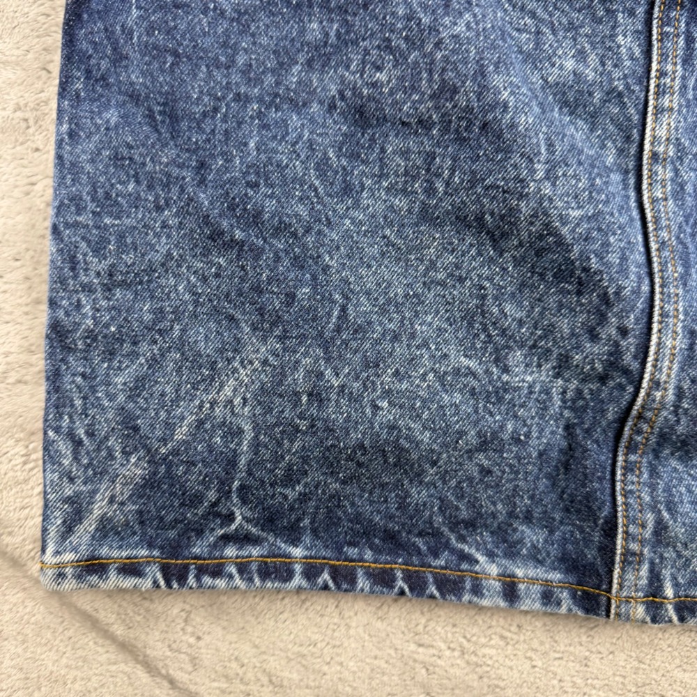 Vintage Nuovo Acid Wash Denim Mini Skirt High Waisted Western Yoke Blue Size 7 - Picture 12 of 16